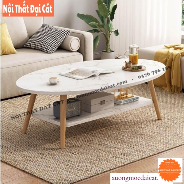 Bàn trà phòng khách gỗ 2 tầng BS081