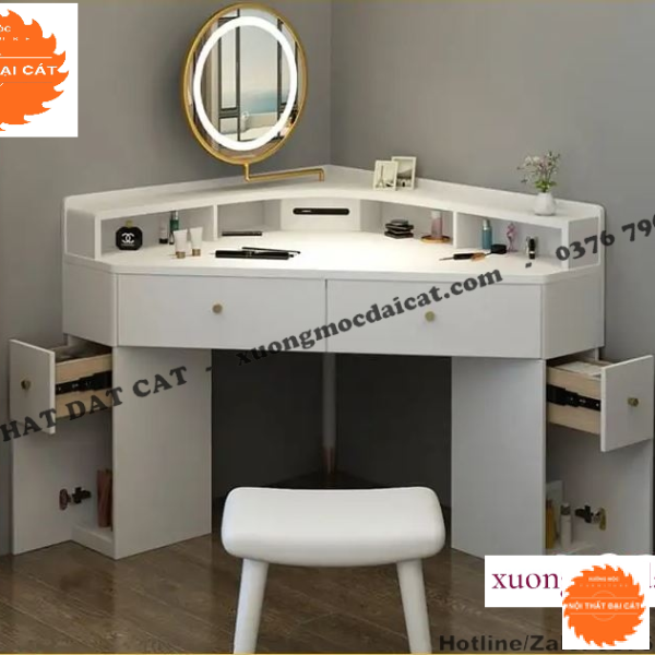 Bàn trang điểm thiết kế ở góc tường BTĐ094