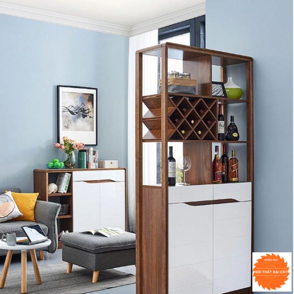 Tủ rượu màu gỗ nâu đẹp TR023