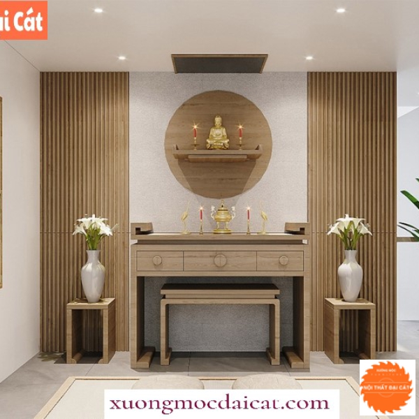 Bàn thờ kèm vách ốp tường BT012