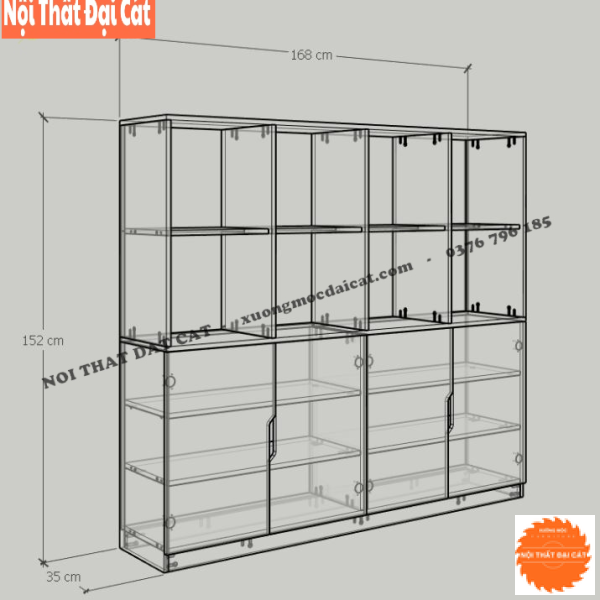 Kệ sách gỗ công nghiệp nhiều tầng KS207