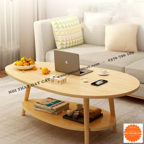 Bàn trà phòng khách gỗ 2 tầng BS081
