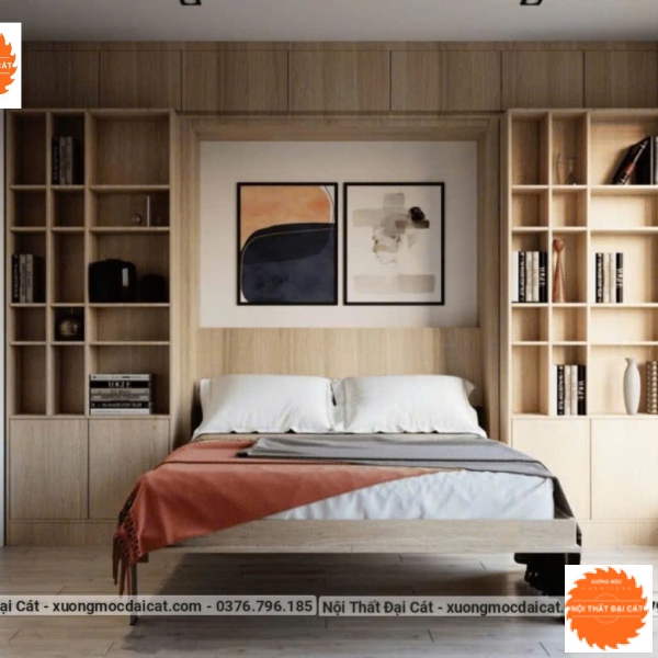 Giường gấp kết hợp kệ trang trí GG008