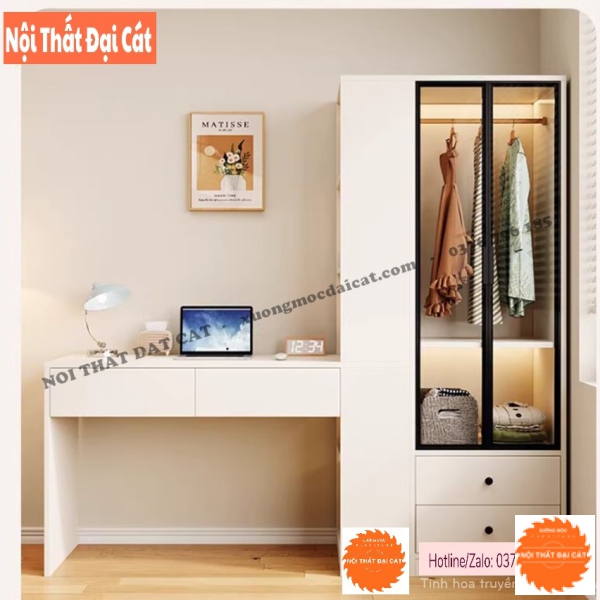 Tủ áo quần kết hợp bàn làm việc TA478