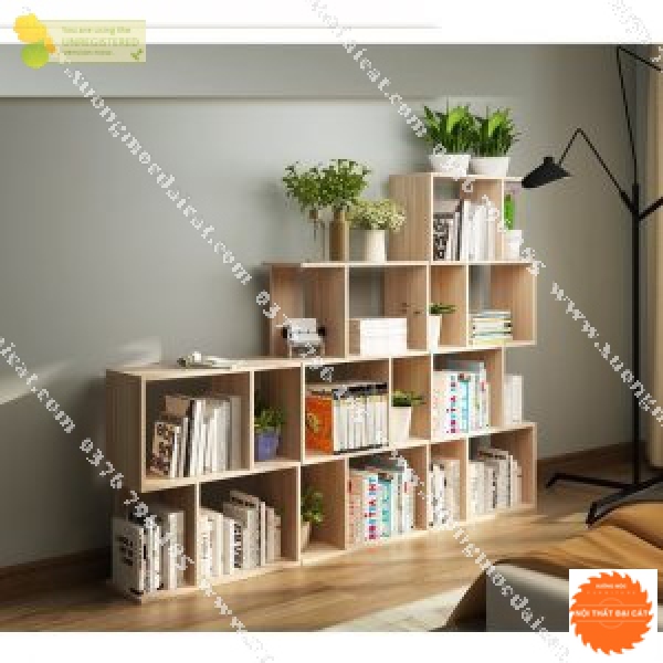 Kệ sách gỗ thiết kế nhiều ô KS122