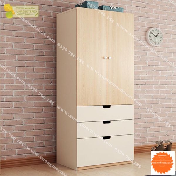 Tủ áo quần gỗ công nghiệp 3 hộc kéo TA202