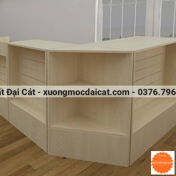 Quầy thu ngân thiết kế chữ L QTN004