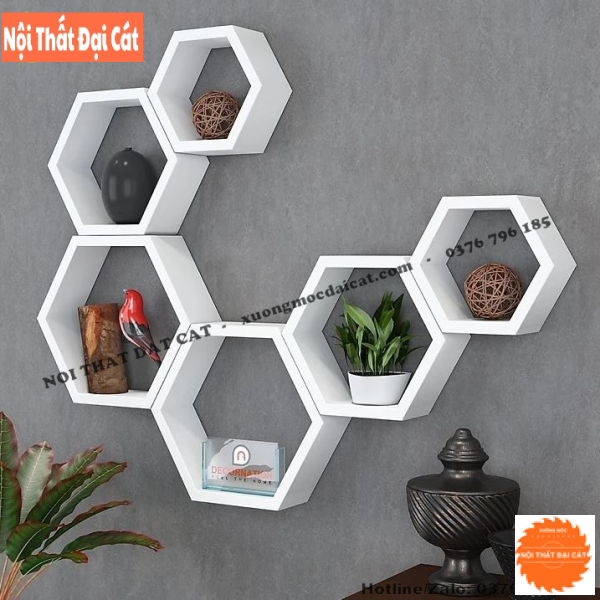 Kệ trang trí treo tường hình tổ ong KTT100