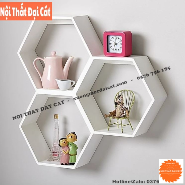 Kệ trang trí treo tường hình tổ ong KTT100