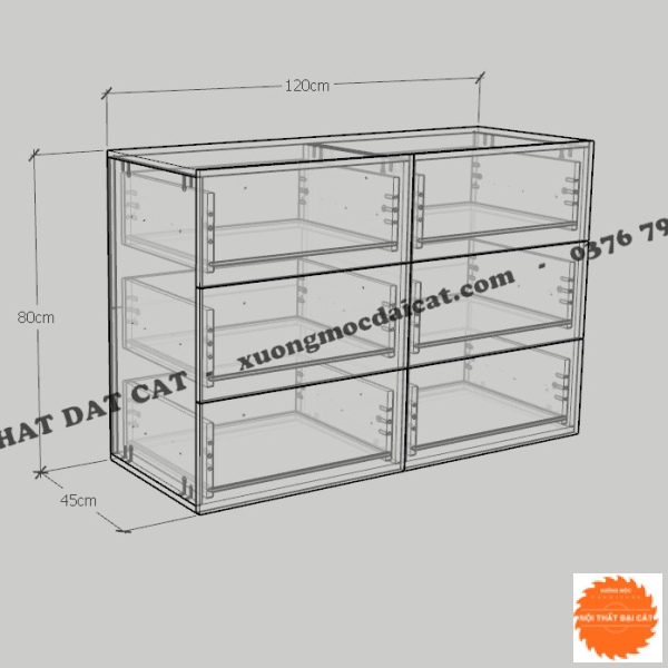 Tủ đựng đồ gia dụng 6 ngăn kéo đẹp TĐ081