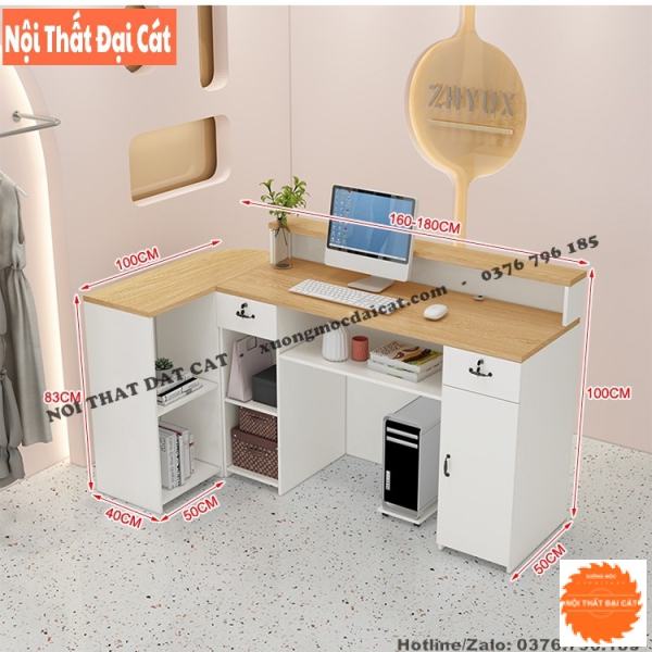Quầy thu ngân gỗ phong cách hiện đại QTN041