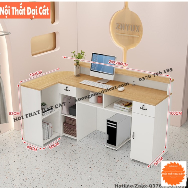 Quầy thu ngân gỗ phong cách hiện đại QTN041