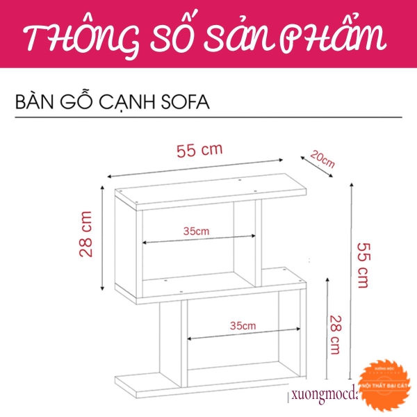 Bàn gỗ nhỏ cạnh sofa BGS012