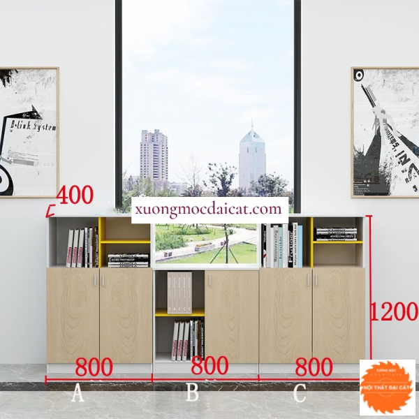 Tủ hồ sơ công ty bằng gỗ THS048