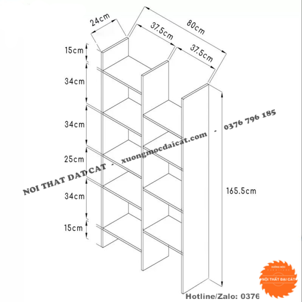Kệ sách gỗ nhiều tầng KS143