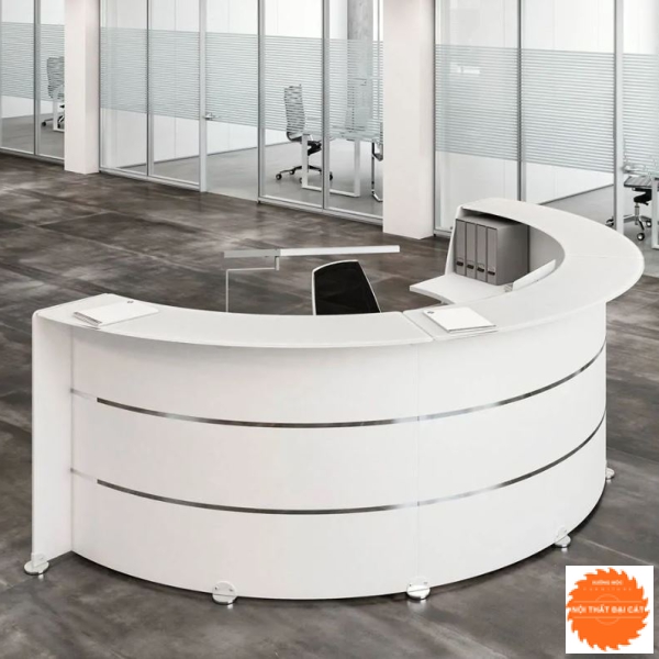 Quầy lễ tân vòng cung sang trọng QLT024
