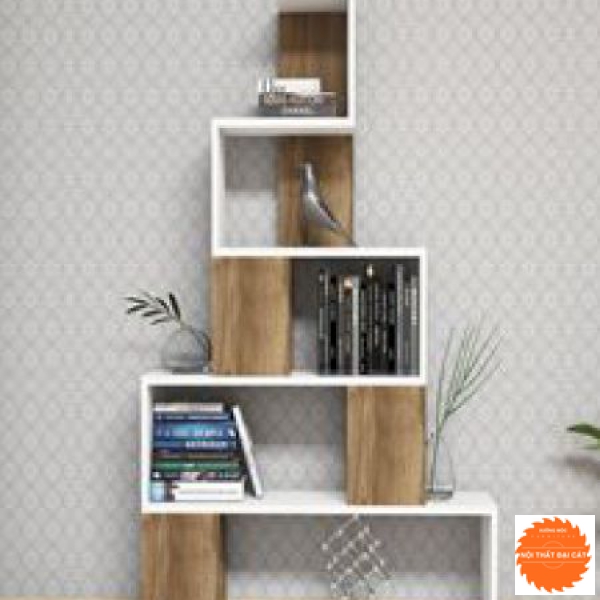 Kệ sách gỗ thiết kế hình kim tự tháp KS090