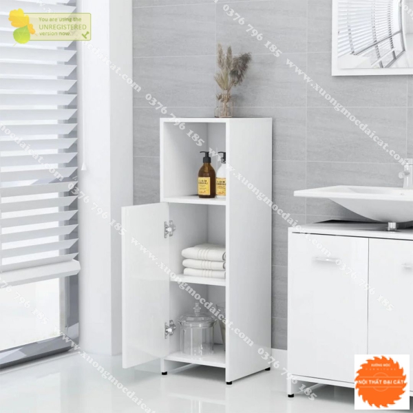 Tủ phòng tắm nhỏ gọn màu trắng TPT009