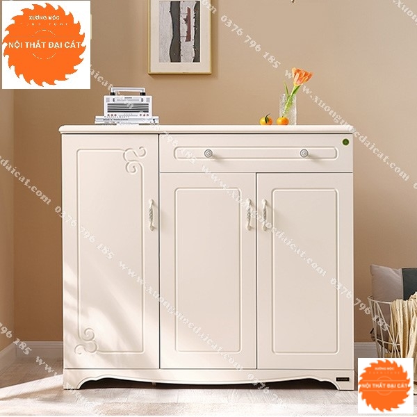 Tủ giày thiết kế tone trắng tân cổ điển TG166