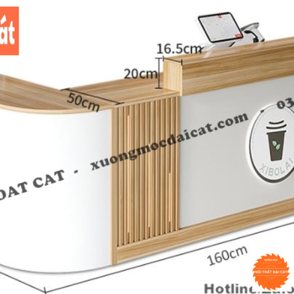 Quầy bar gỗ cho quán cafe QB001