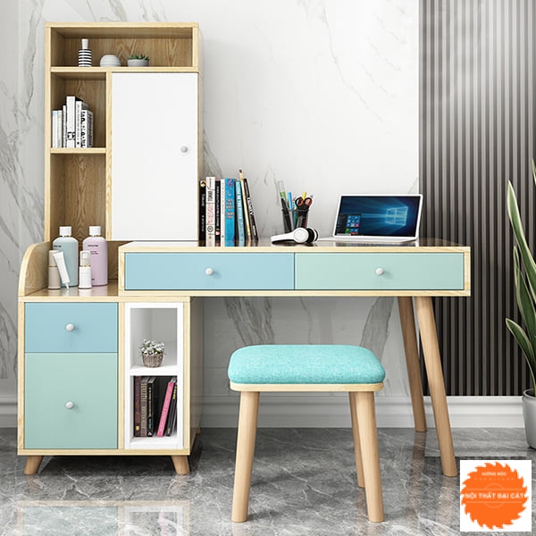 Bàn làm việc hiện đại tone xanh BLV069