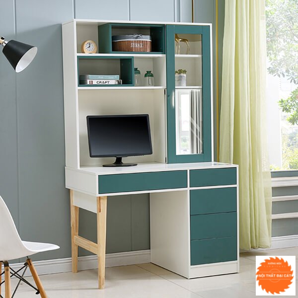 Bàn làm việc tại nhà hiện đại tone xanh BLV080