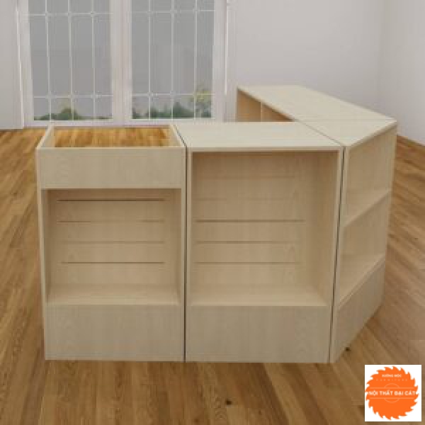 Quầy thu ngân thiết kế chữ L QTN004