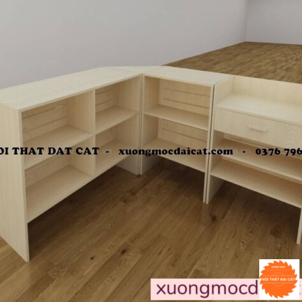 Quầy thu ngân thiết kế chữ L QTN004