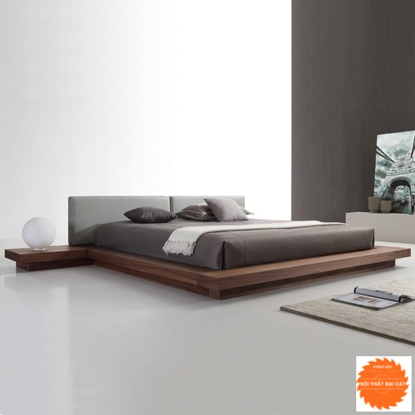 Giường ngủ bệt màu nâu đậm G050