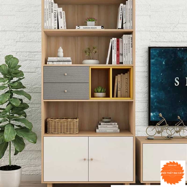 Kệ sách thiết kế hiện đại cho căn hộ KS083