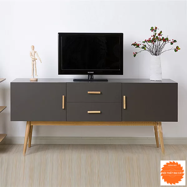 Kệ tivi thiết kế màu xám chì KTV208