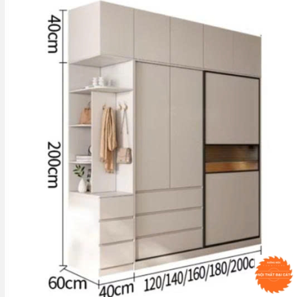 Tủ áo quần gỗ thiết kế đẹp TA489