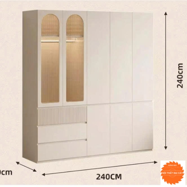 Tủ áo quần gỗ thiết kế đẹp TA490