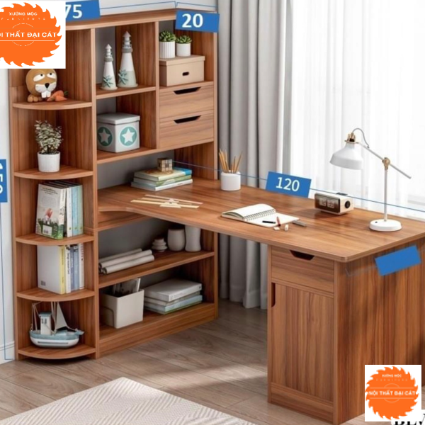 Bàn làm việc kết hợp kệ sách BLV095