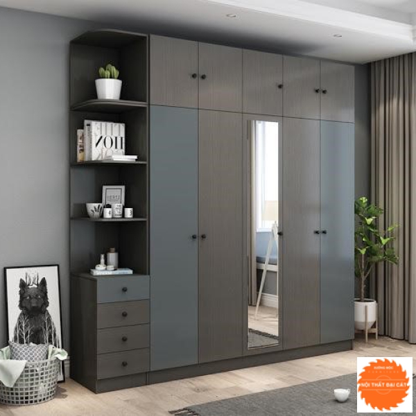 Tủ áo quần 5 cánh lớn lộng kính TA164
