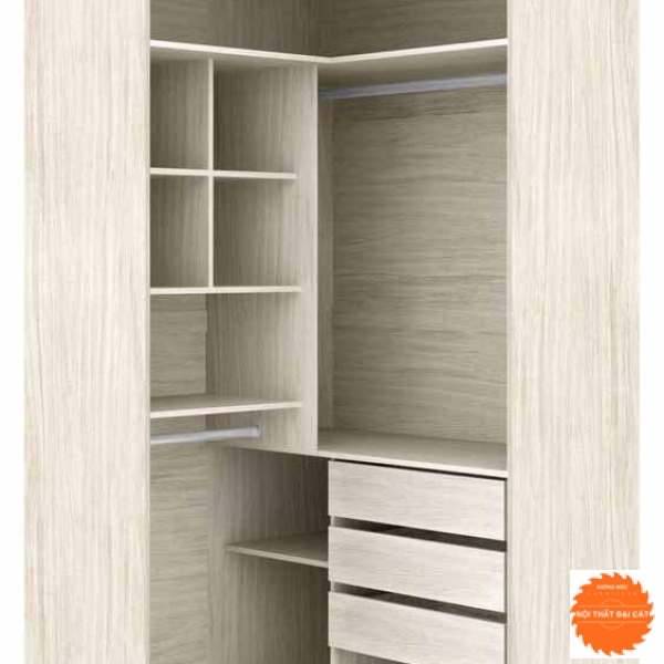 Tủ áo quần gỗ công nghiệp chữ L nhỏ TA140
