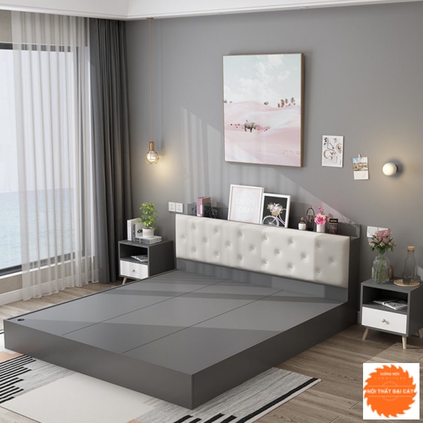 Giường ngủ gia đình màu xám chì G021