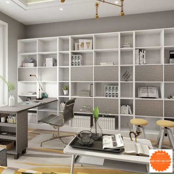 Kệ sách - Kệ trang trí cho phòng làm việc KS006