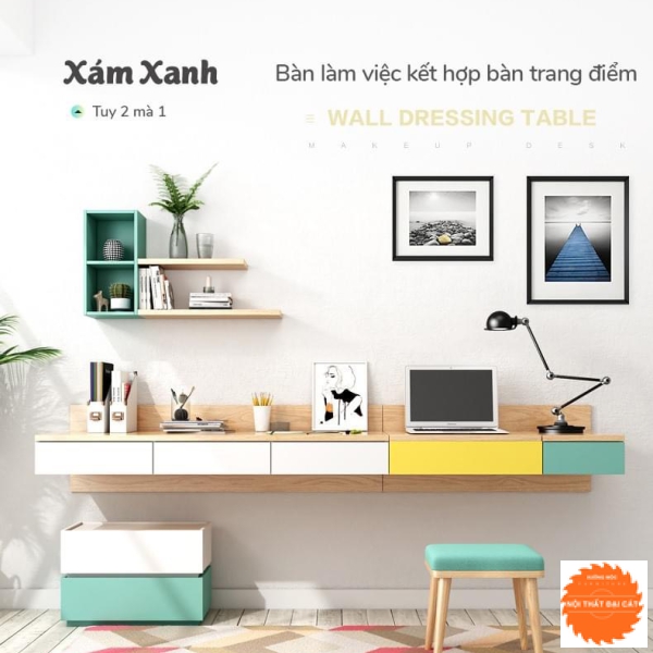 Bàn trang điểm kết hợp bàn làm việc BTĐ012