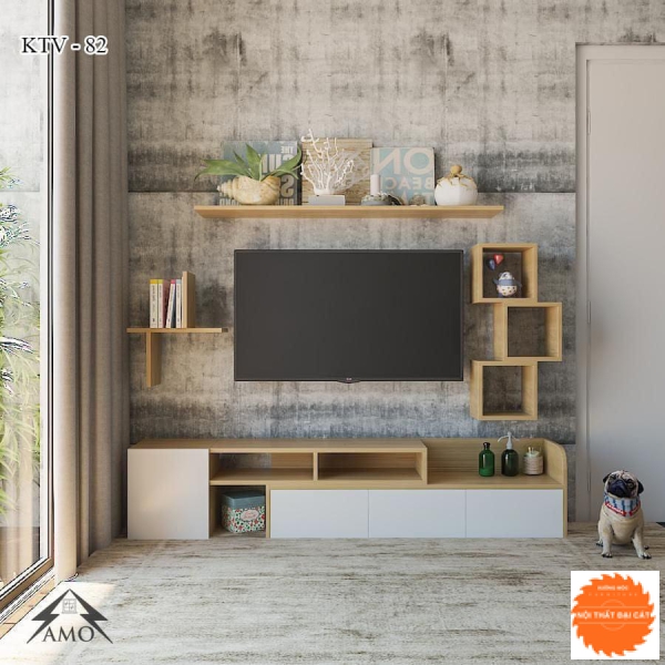 Kệ tivi kết hợp kệ trang trí KTV128
