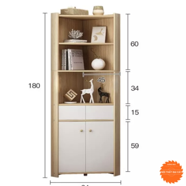 Kệ trang trí chữ V góc tường KTT004