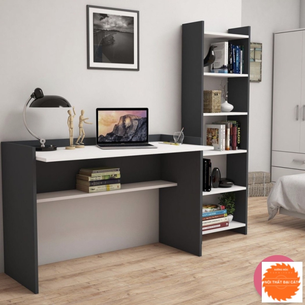 Bàn làm việc và kệ hồ sơ - kệ sách cùng tone BLV011