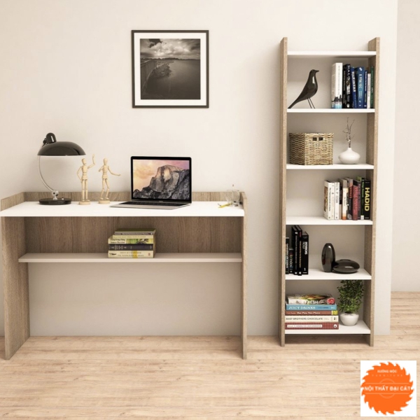 Bàn làm việc và kệ hồ sơ - kệ sách cùng tone BLV011