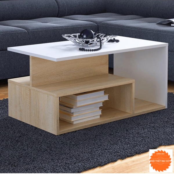 Bàn sofa màu sồi kết hợp trắng BS003