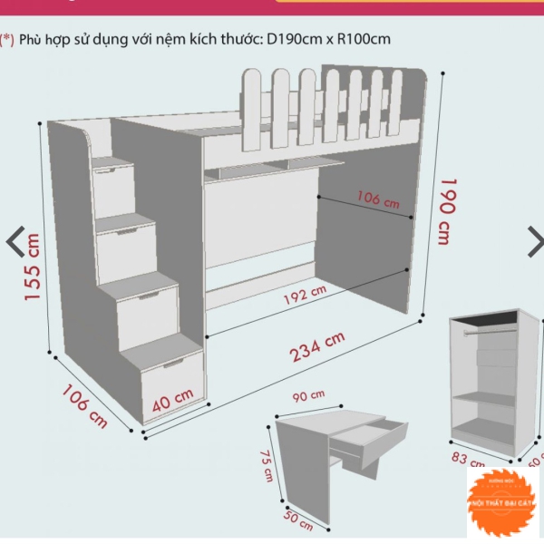 Giường tầng Solohome GT008