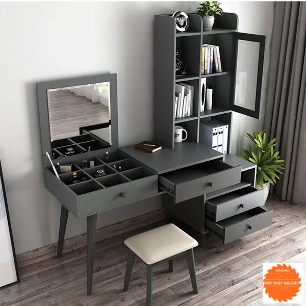 Bàn trang điểm kết hợp bàn làm việc phong cách Korea BTĐ021