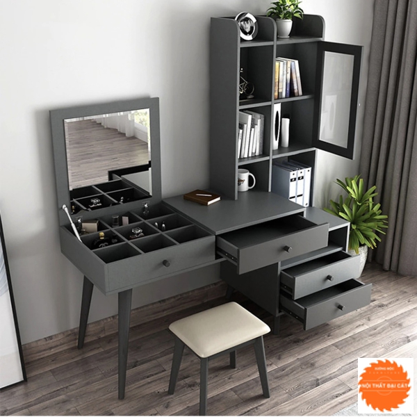 Bàn trang điểm kết hợp bàn làm việc phong cách Korea BTĐ021