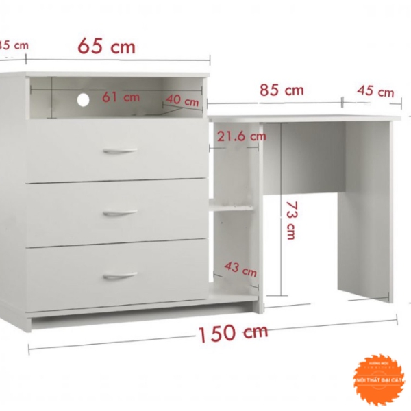 Bàn làm việc kết hợp kệ để tivi BLV014