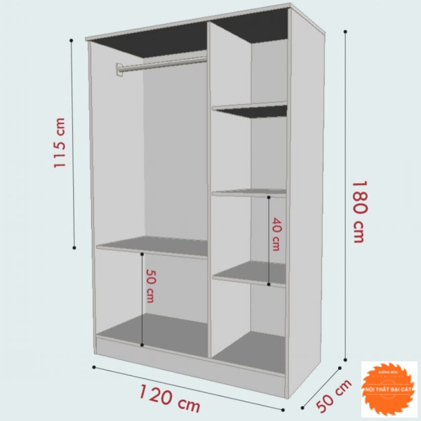 Tủ quần áo thiết kế đơn giản TA041