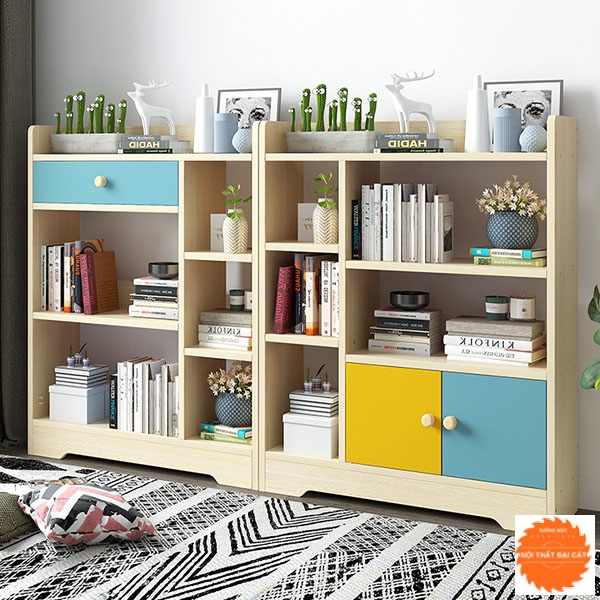 Kệ sách kết hợp kệ trang trí KS018